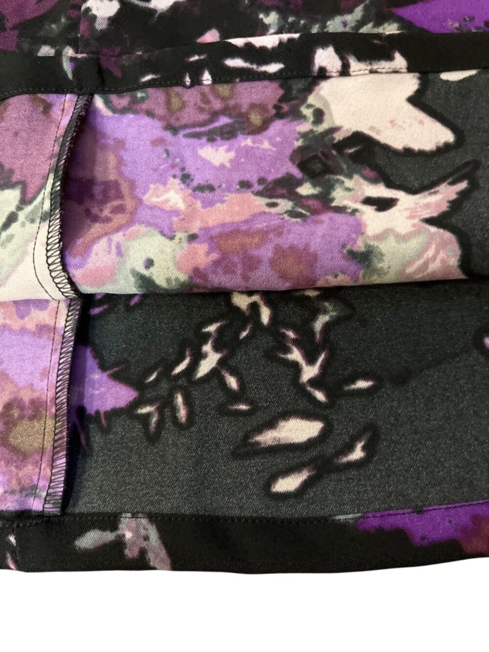 Lane Bryant Floral Dress Womens 16 Purple Black NEW Defects No Belt - Picture 5 of 14